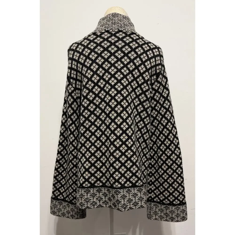 TravelSmith Women's Mock‎ Neck Wool Sweater Jacket Travel Nordic Winter Vintage